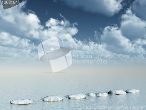 Image of stoney path at water