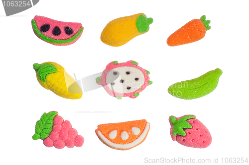 Image of Fruit and vegetable shaped gummy candy