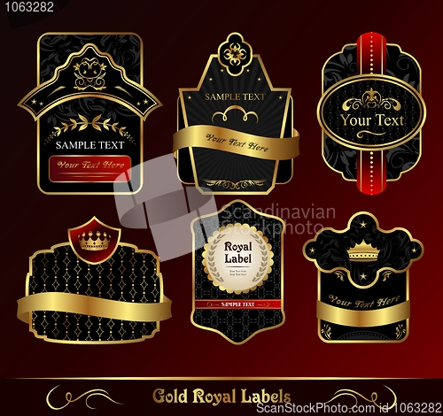 Image of decorative dark gold frames labels