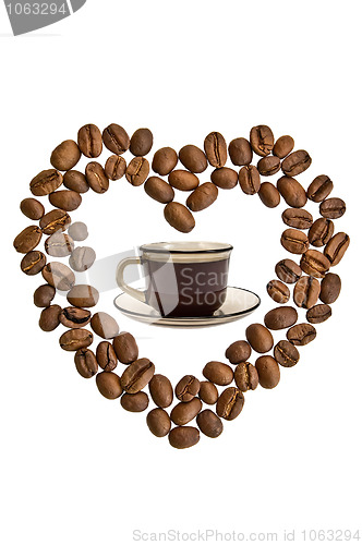Image of A cup of coffee in the heart of the grain
