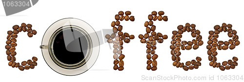 Image of The word coffee with a cup_a