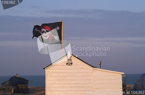 Image of Pirate flag on hut