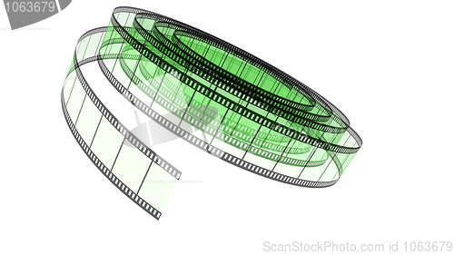 Image of Green Segment color film rolled down