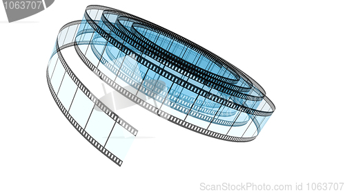 Image of Blue Segment color film rolled down