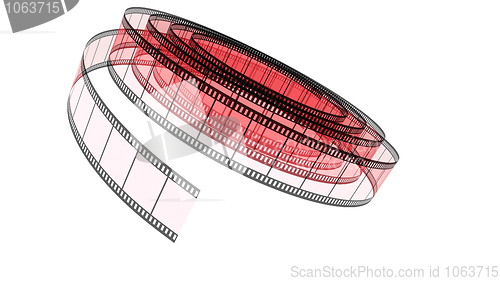 Image of Red Segment color film rolled down