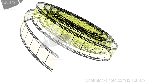 Image of Segment color film rolled down