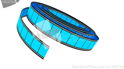 Image of Blue Segment color film rolled down