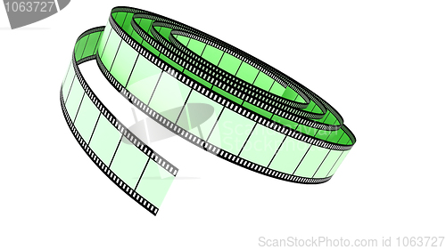 Image of Green Segment color film rolled down