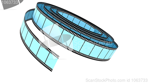 Image of Blue Segment color film rolled down