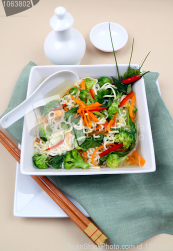 Image of Asian Noodle Vegetarian Soup