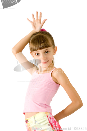 Image of The girl in a pink blouse
