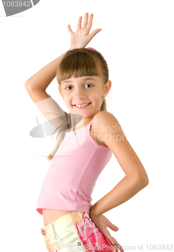 Image of The girl in a pink blouse