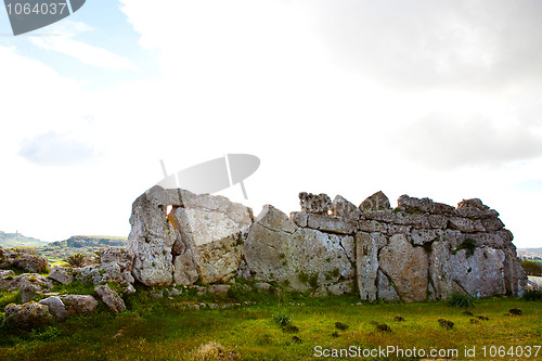 Image of Ggantija temple remains in Gozo