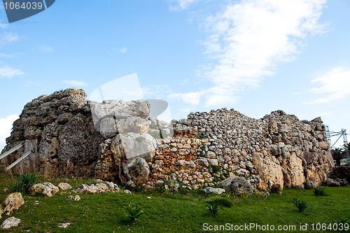 Image of Ggantija temple remains in Gozo