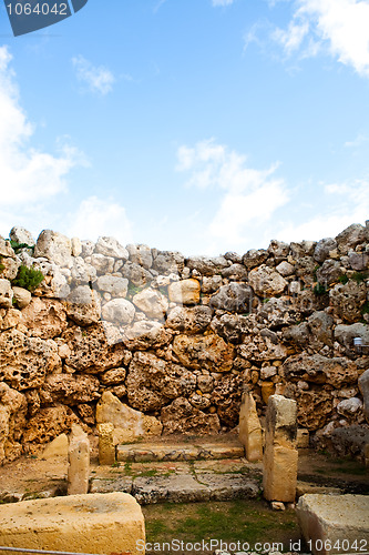 Image of Ggantija temple remains in Gozo