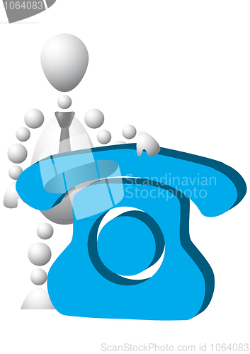 Image of Man with blue phone symbol