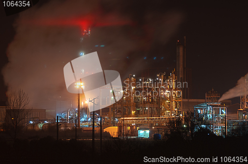 Image of Industrial plant at dusk 