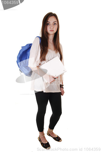 Image of Schoolgirl with backpack.