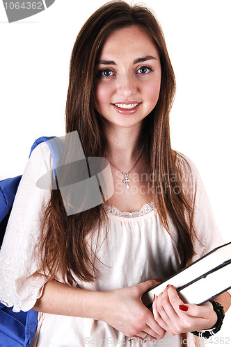 Image of Schoolgirl with backpack.