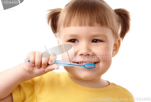 Image of Cute child with toothbrush