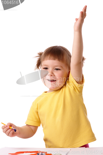 Image of Girl with raised hand