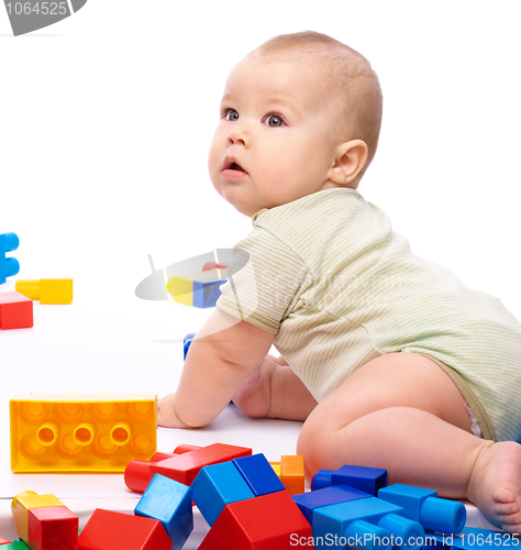 Image of Little boy with building bricks