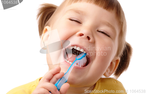 Image of Cute child with toothbrush