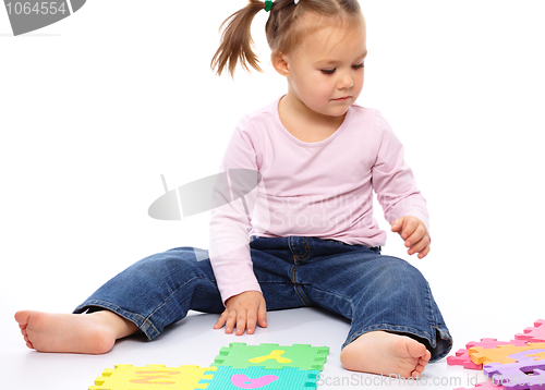 Image of Little girl with alphabet