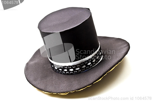 Image of Black top hat isolated on white