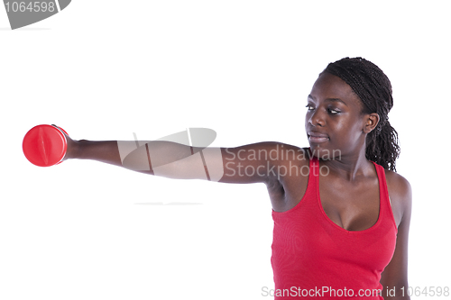 Image of Wealthy african woman exercising