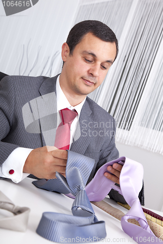 Image of Choosing the best necktie for a working day