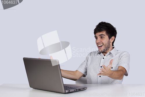 Image of Happy news over the internet