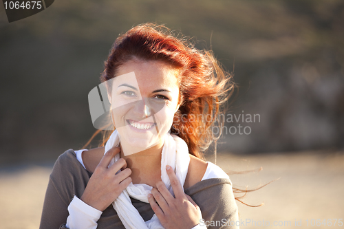 Image of Happy woman smiling