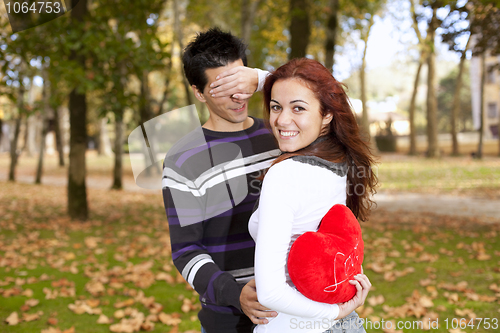 Image of Young couple celebrating Valentine Day