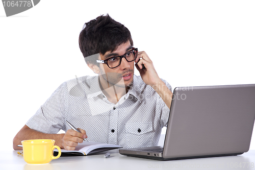 Image of Young modern busy businessman