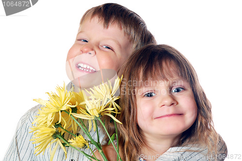 Image of children friends couple isolated