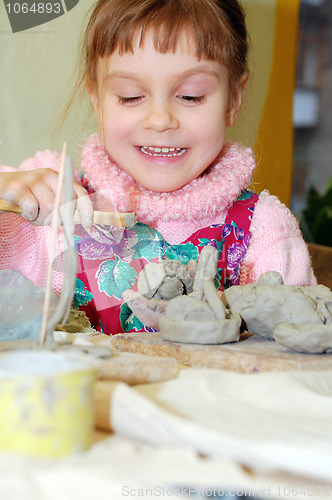 Image of child playing with clay