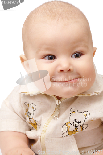 Image of Portrait shot of a curious toddler