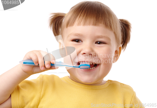Image of Cute child with toothbrush