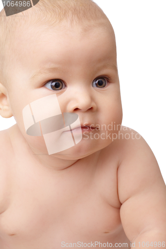 Image of Portrait shot of a curious toddler