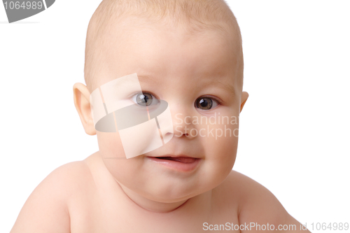 Image of Portrait shot of a curious toddler