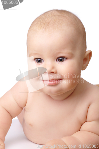 Image of Happy toddler smiling, sticking his tongue out