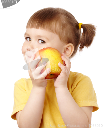 Image of Cute child with red apple