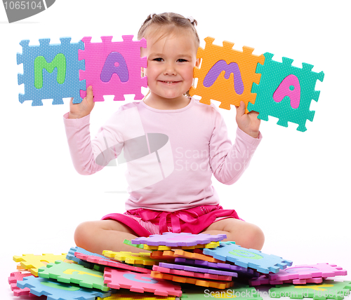 Image of Little girl with alphabet