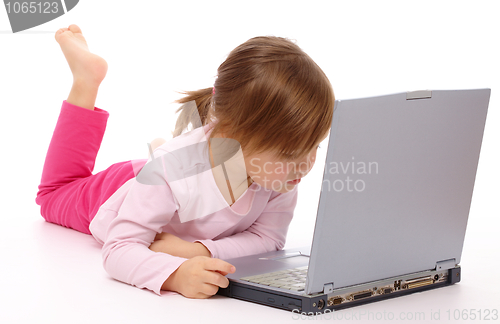 Image of Little girl with laptop