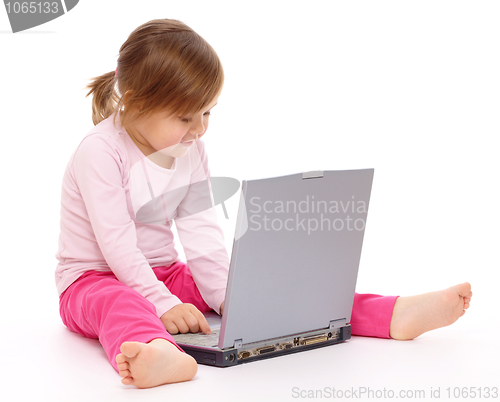 Image of Little girl with laptop
