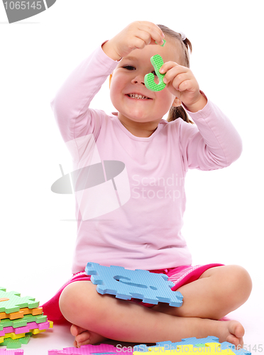 Image of Little girl with alphabet