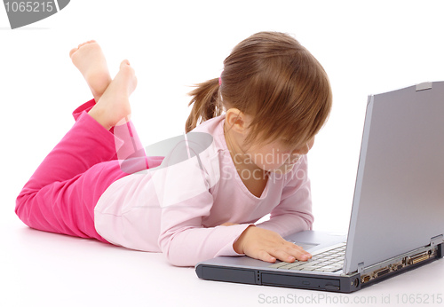 Image of Little girl with laptop
