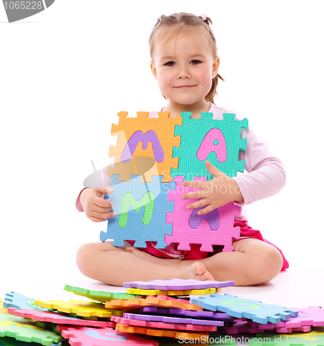 Image of Little girl with alphabet