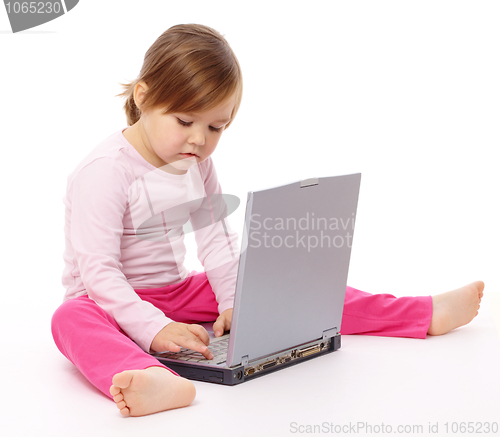 Image of Little girl with laptop
